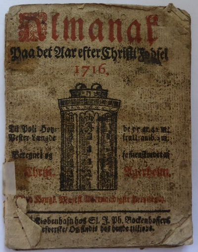 Almanakk 1716. (Foto: Thomas Nilsen)